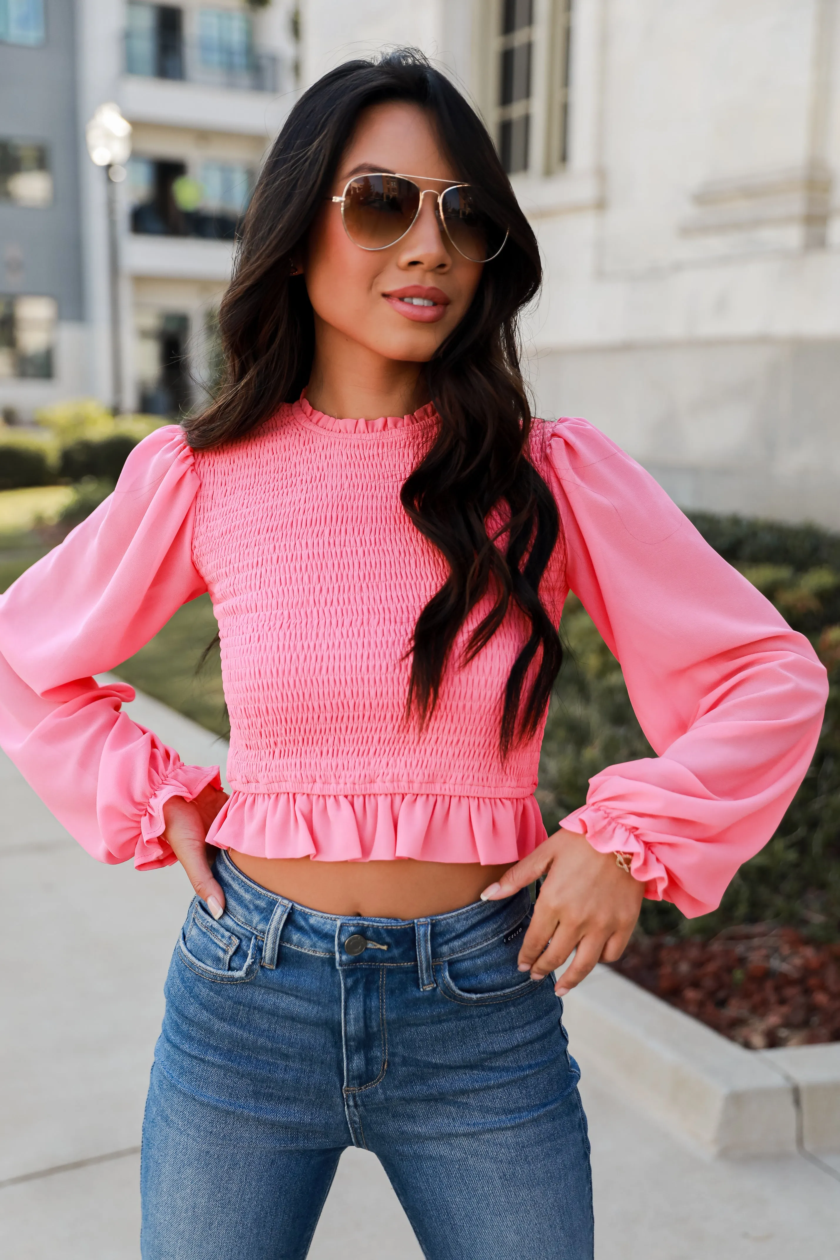 FINAL SALE - Perfectly Confident Smocked Blouse
