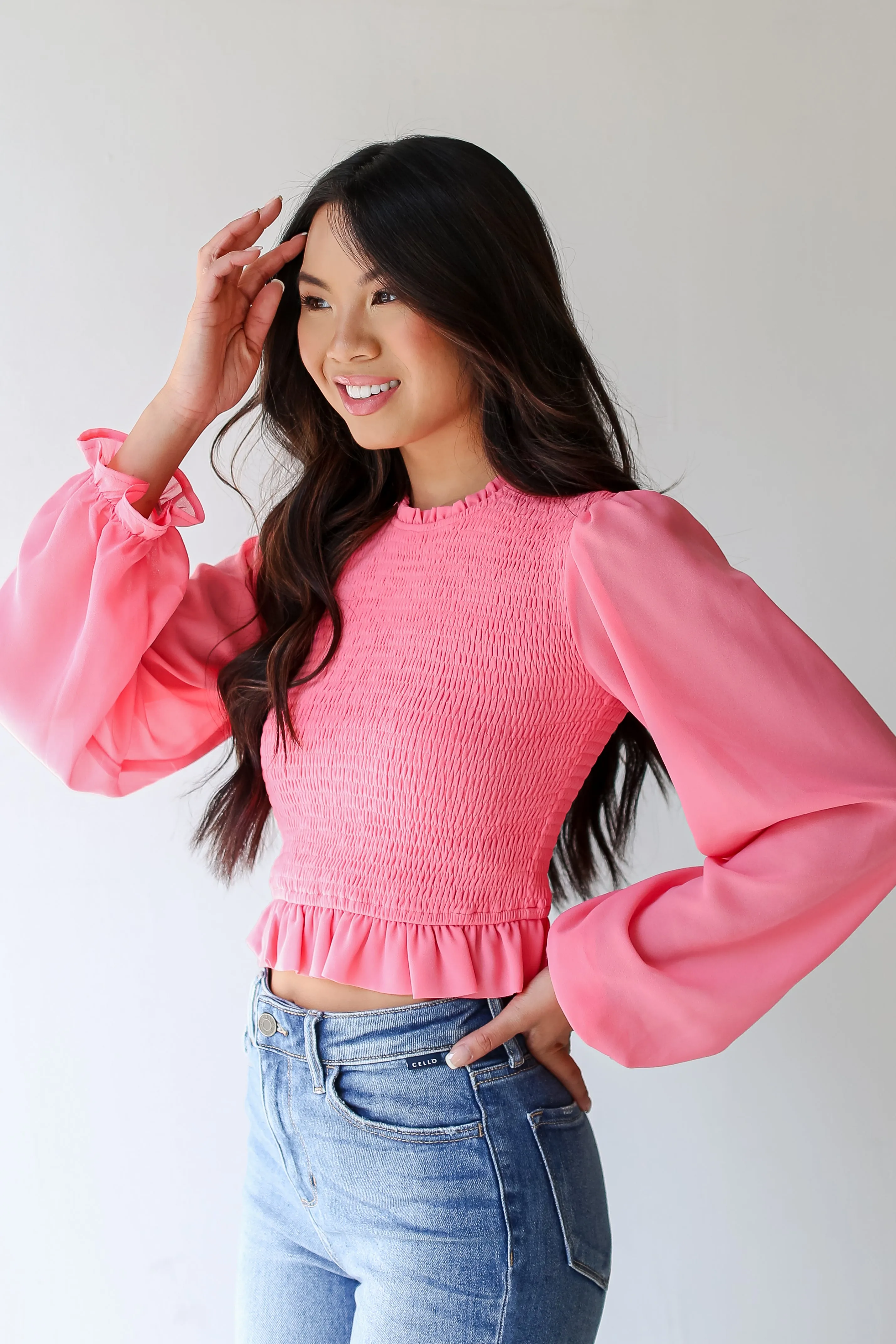 FINAL SALE - Perfectly Confident Smocked Blouse