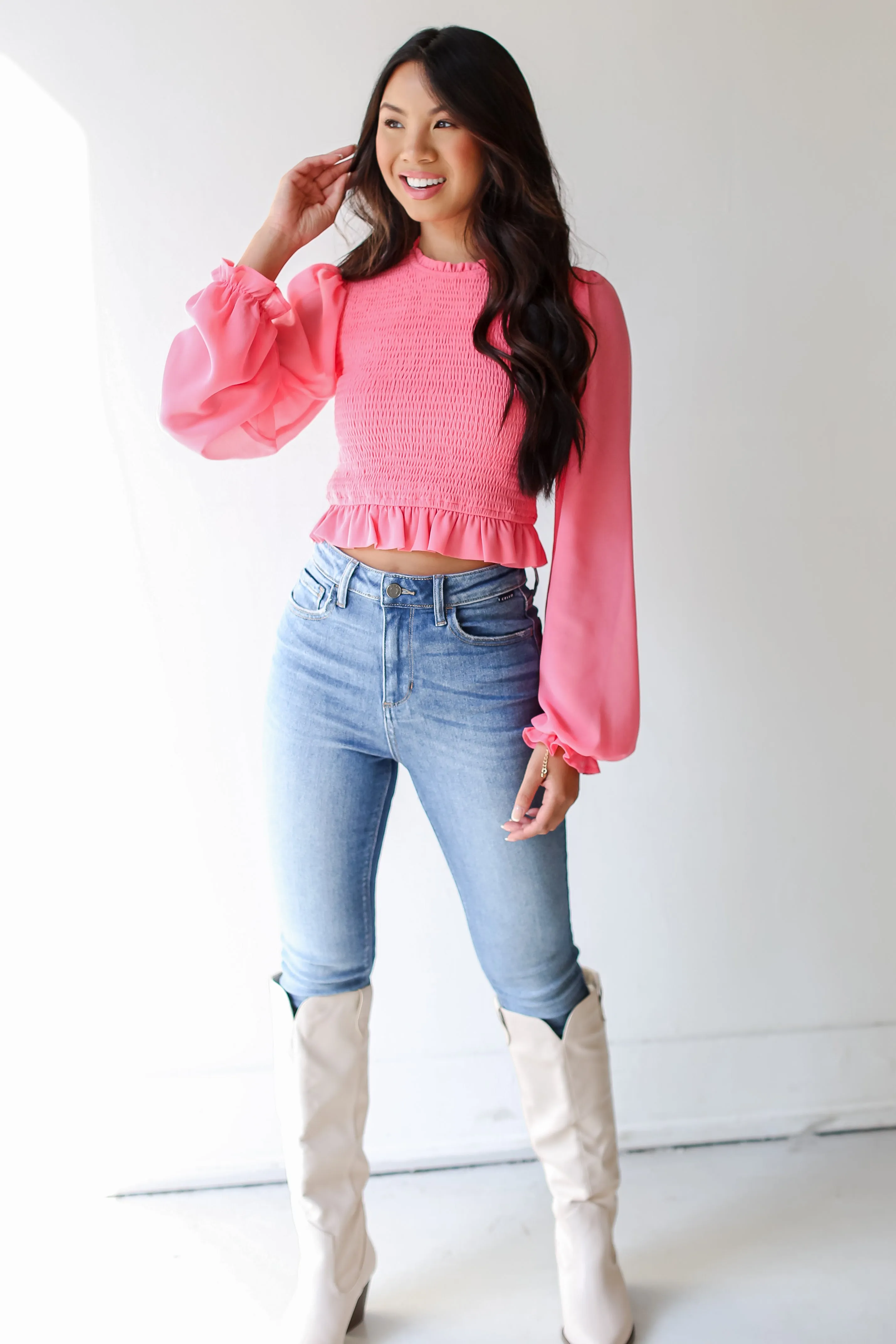 FINAL SALE - Perfectly Confident Smocked Blouse