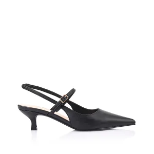 Luce Slingback Kitten Heels - Black