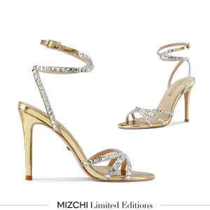 *MADDY GOLD  - diamond decor heels