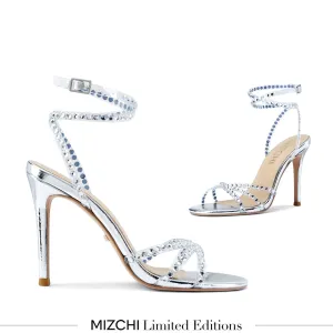 *MADDY SILVER  - diamond decor heels