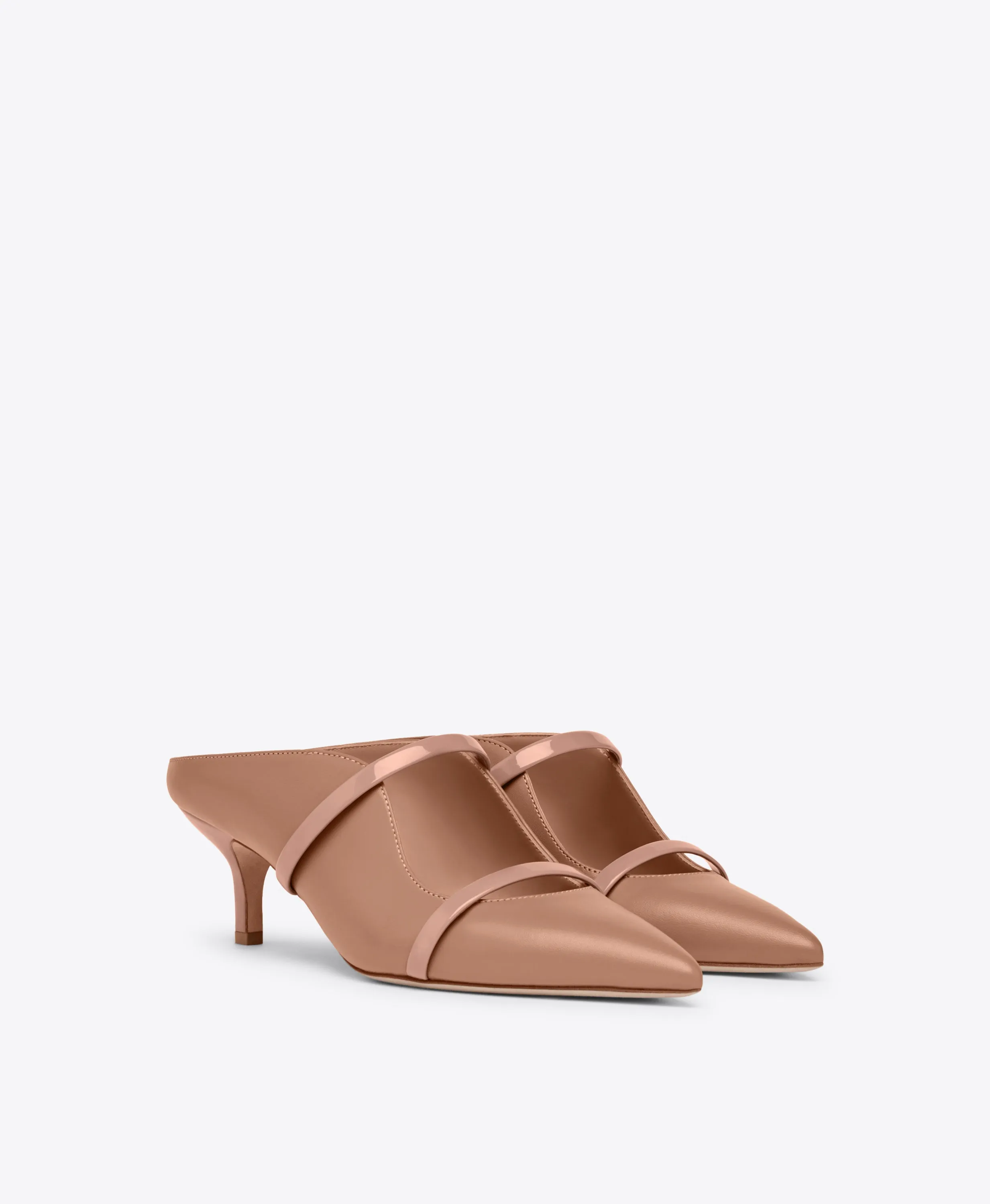 Maureen 45  Blush Leather Kitten Heels