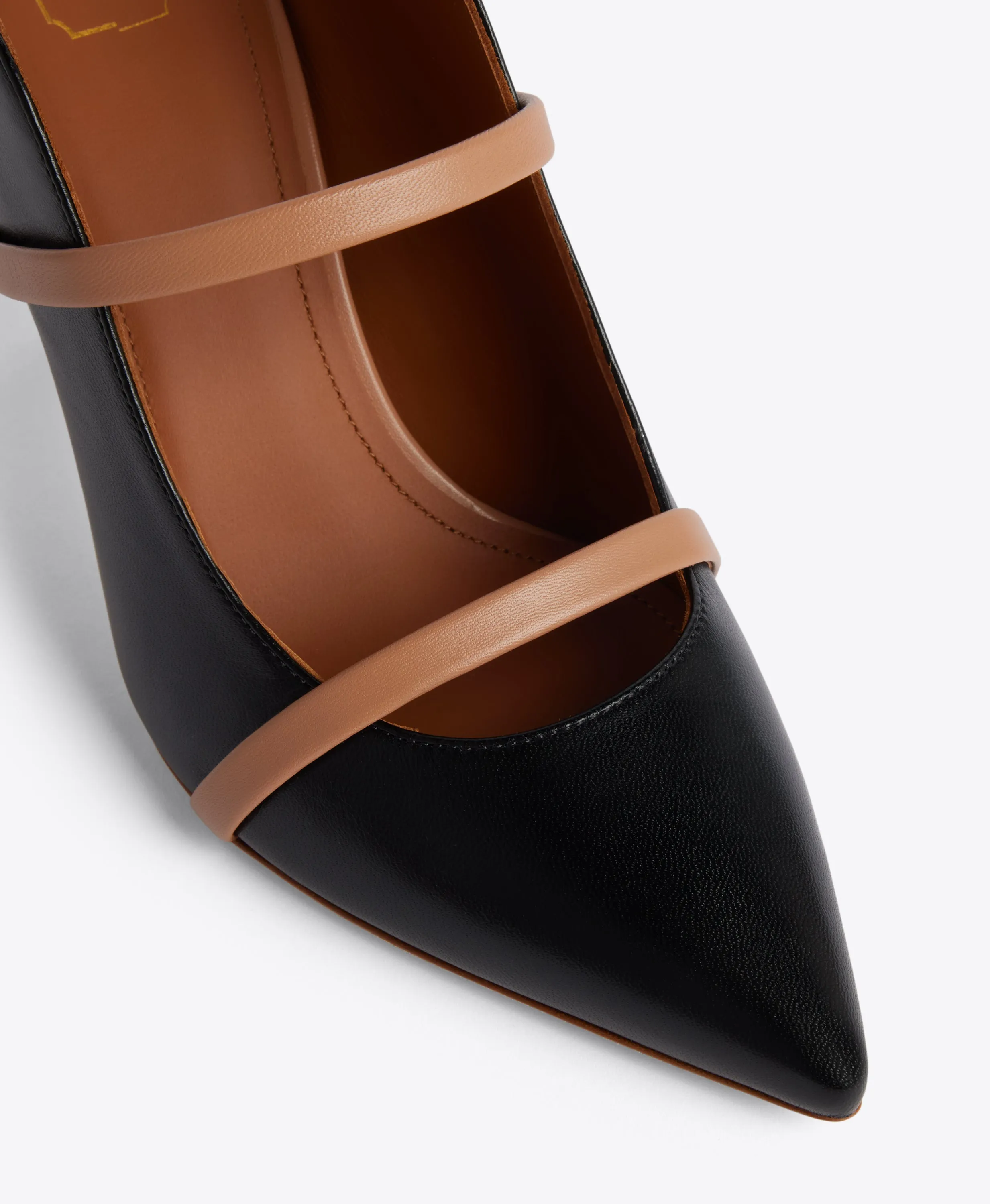Maureen 70 Black & Blush Leather Mules