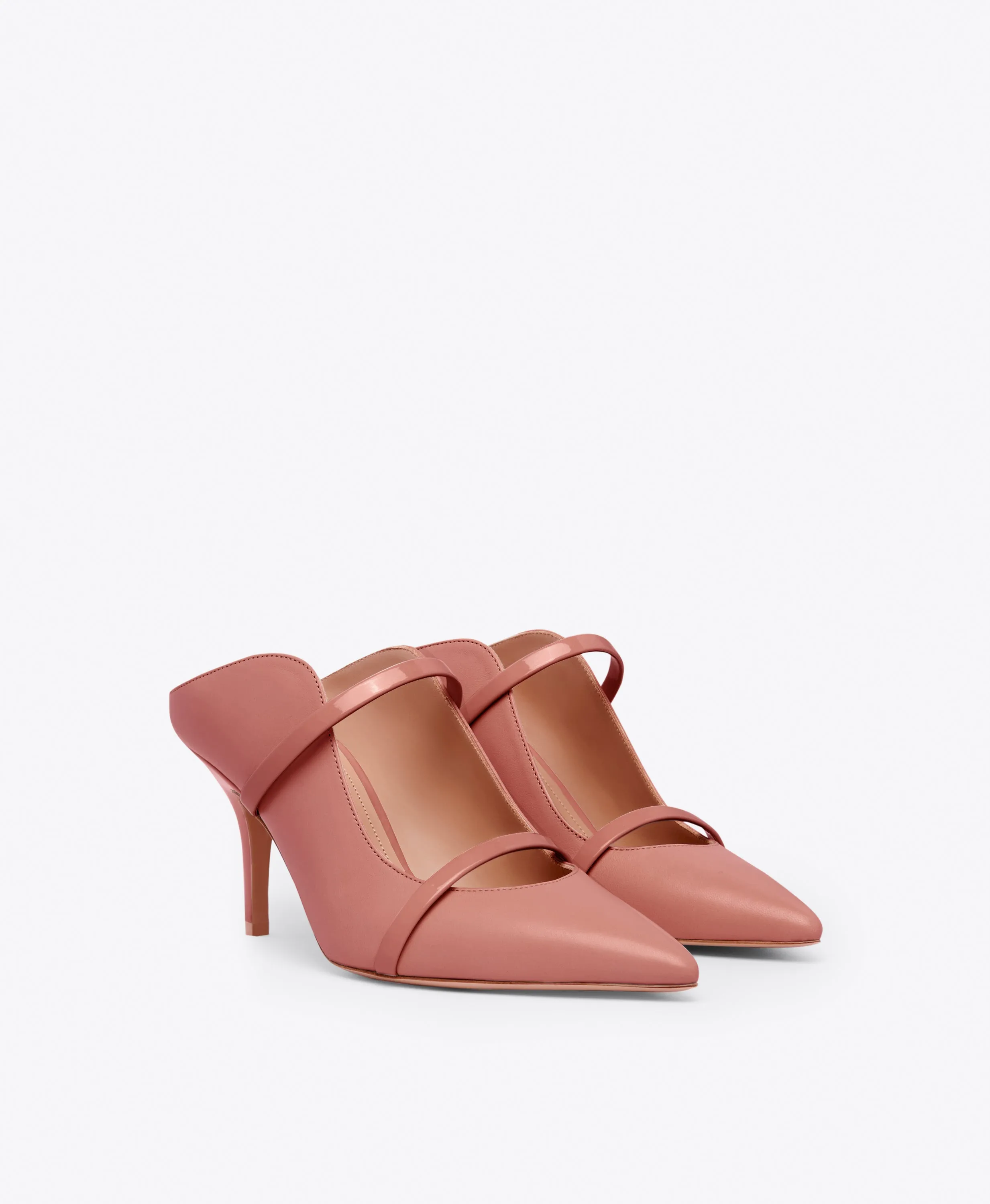 Maureen 85 Pink Leather Mules