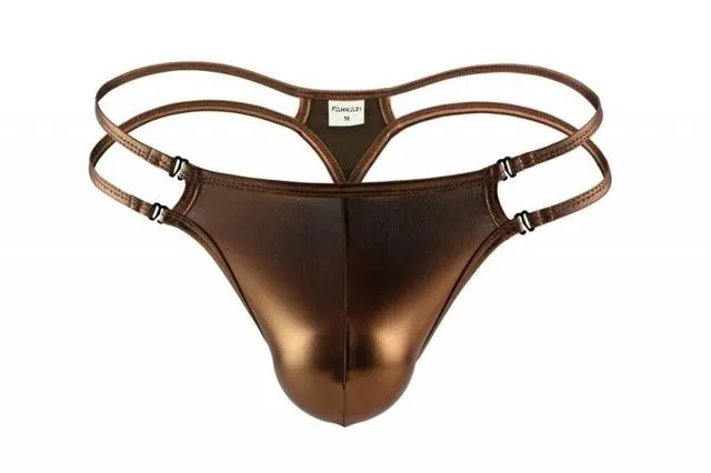 Metallic Double Strap Thong