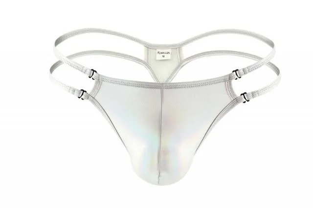 Metallic Double Strap Thong
