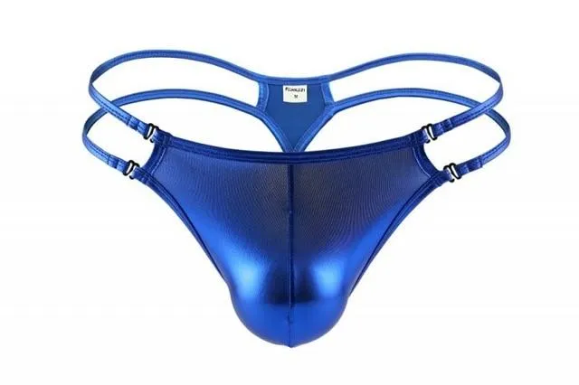 Metallic Double Strap Thong