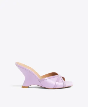 Perla 85 Lilac Leather Wedges