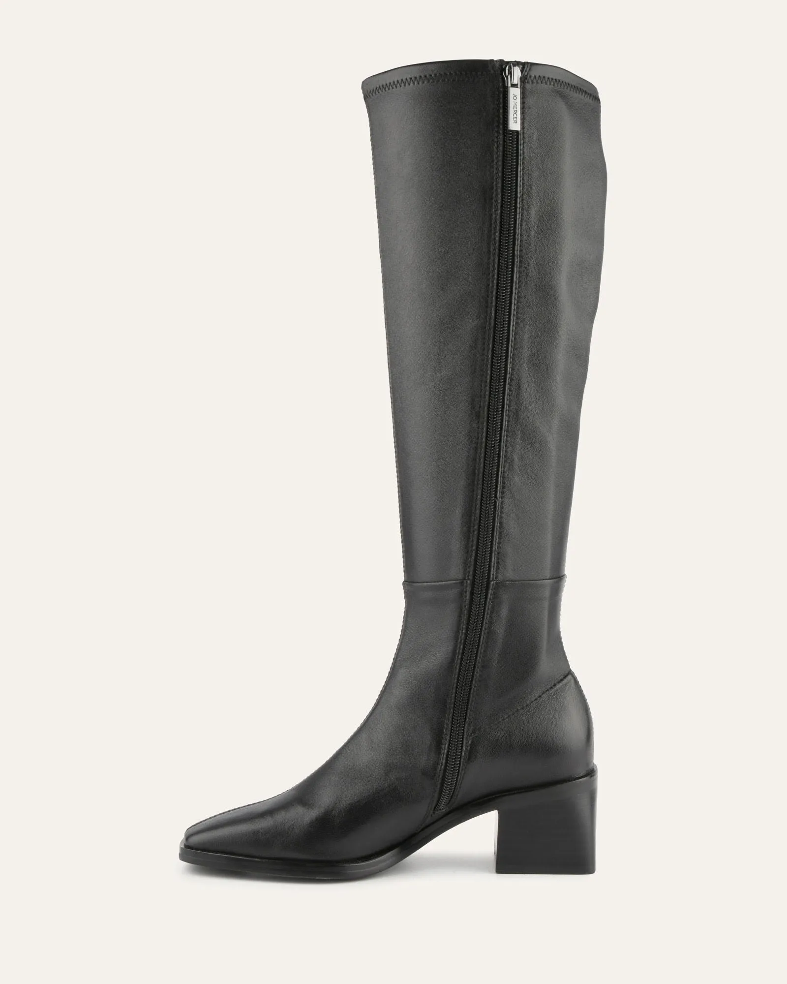 QUEENIE KNEE BOOTS BLACK LEATHER