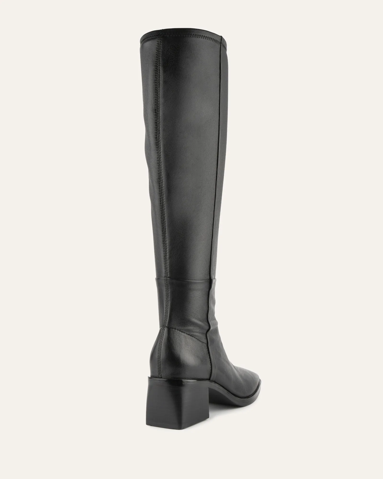 QUEENIE KNEE BOOTS BLACK LEATHER