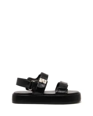 Revive Flatform Sandal Black Smooth