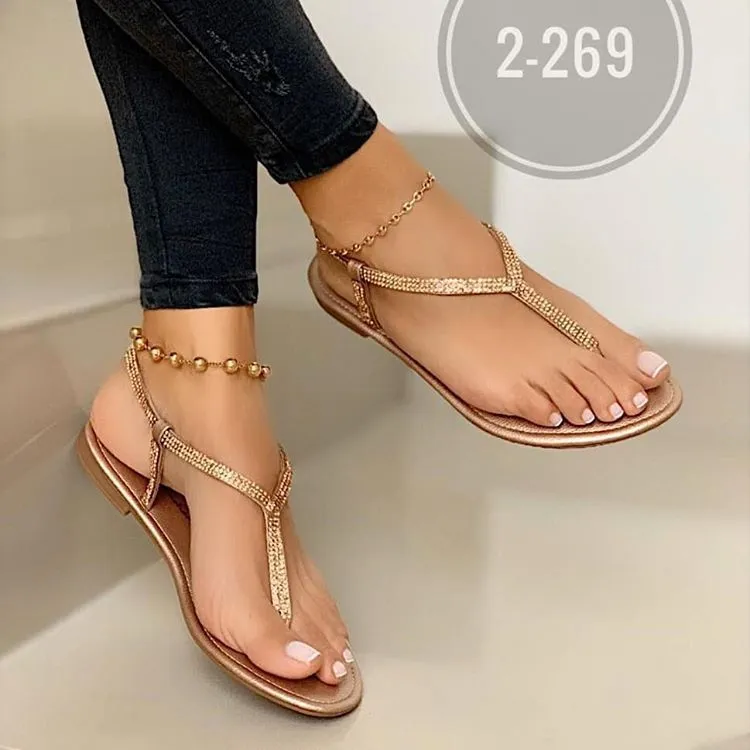 Rhinestone flip flops