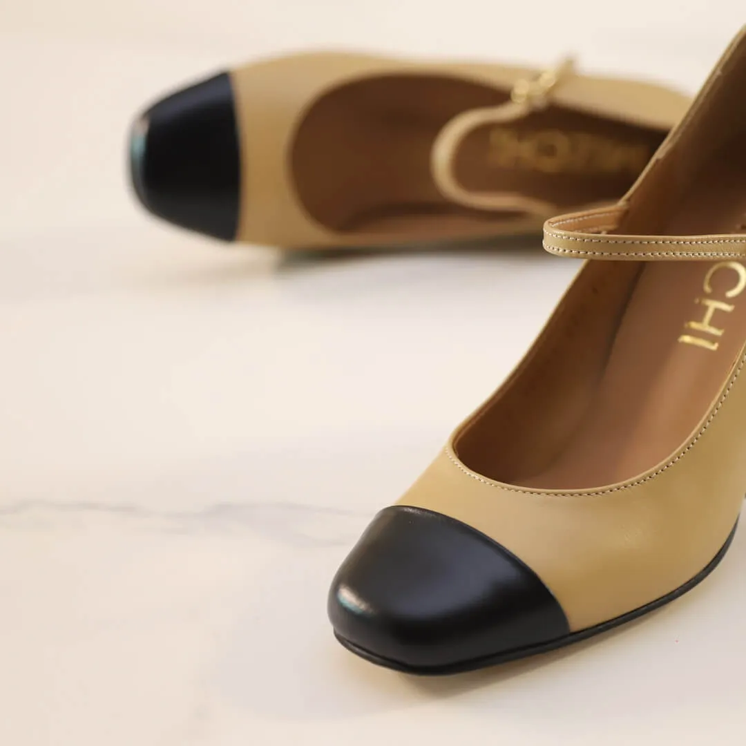 *ROXY - beige, 8cm size UK 2