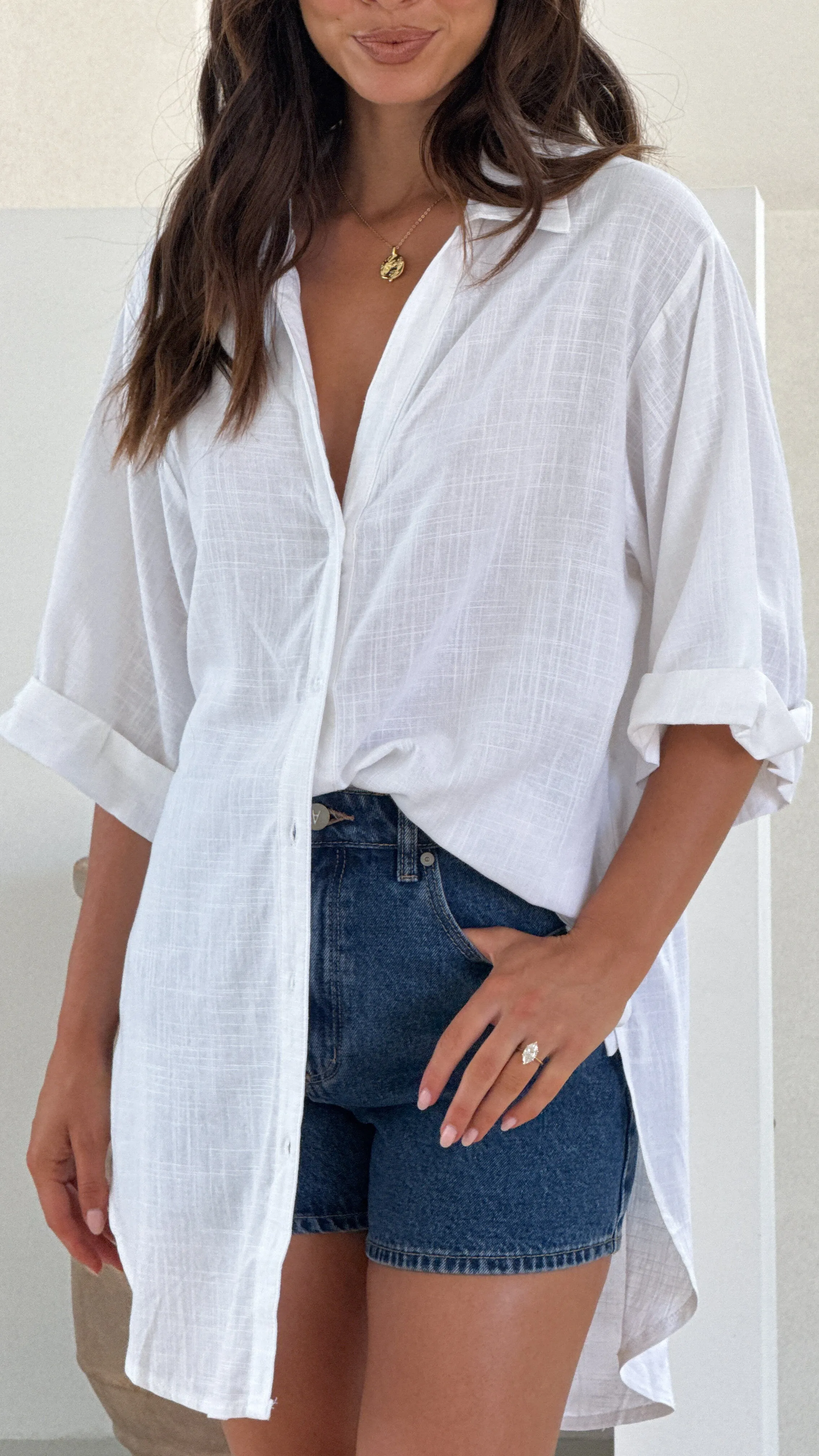 Samson Button Up Shirt - White