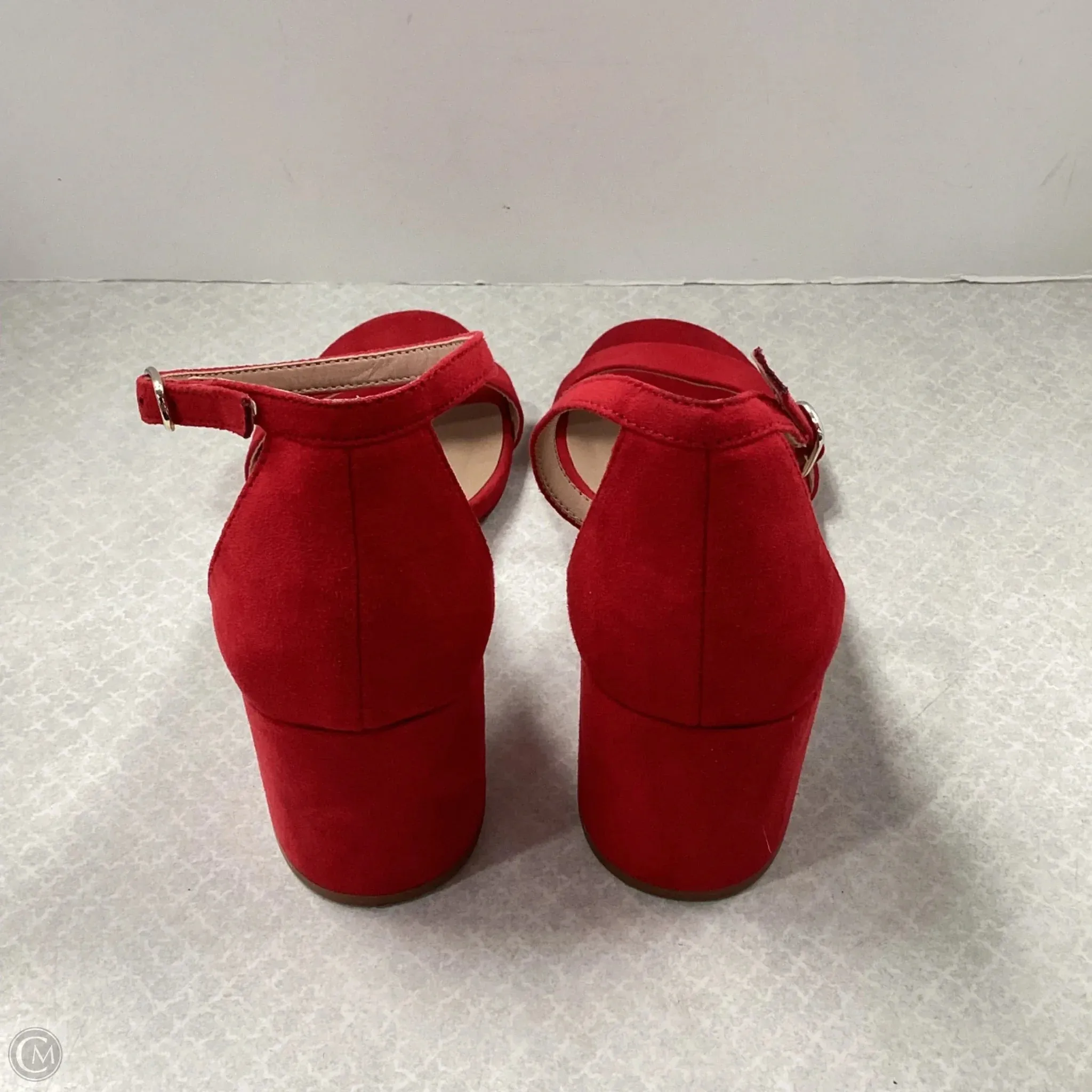 Sandals Heels Block By A New Day In Red, Size: 7.5