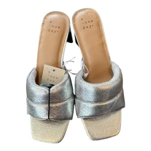 Sandals Heels Block By A New Day In Silver, Size:6