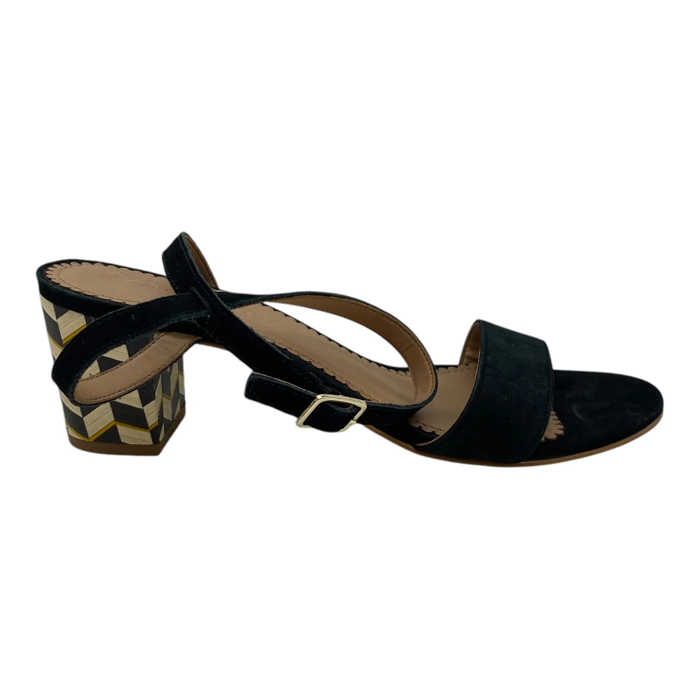 Sandals Heels Block By Anthropologie In Black, Size:8