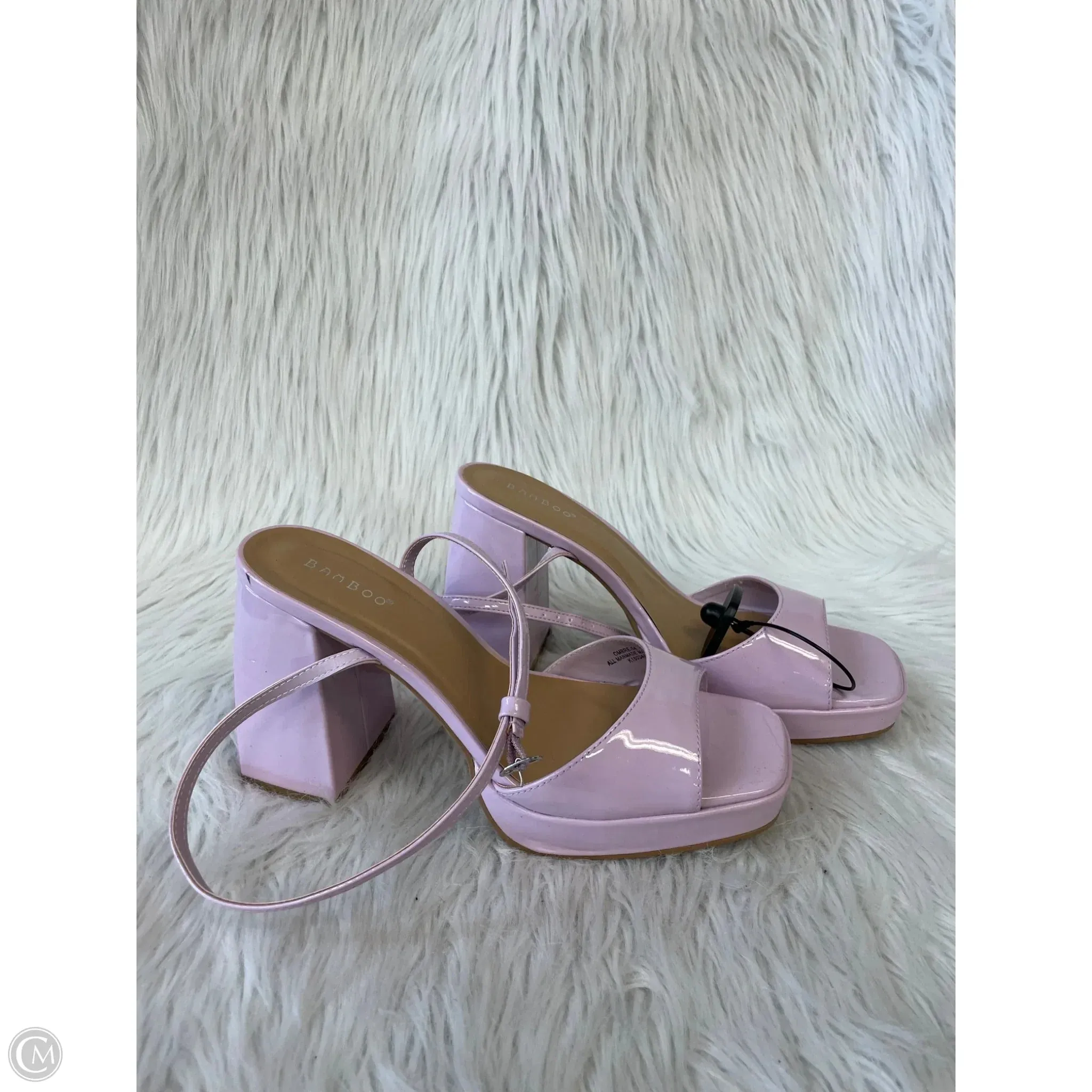 Sandals Heels Block By Bamboo In Purple, Size: 11