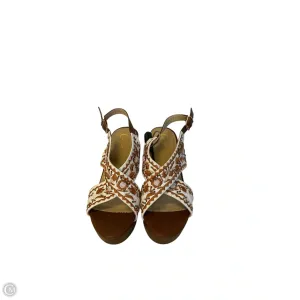 Sandals Heels Block By Cato In Brown & White, Size: 8