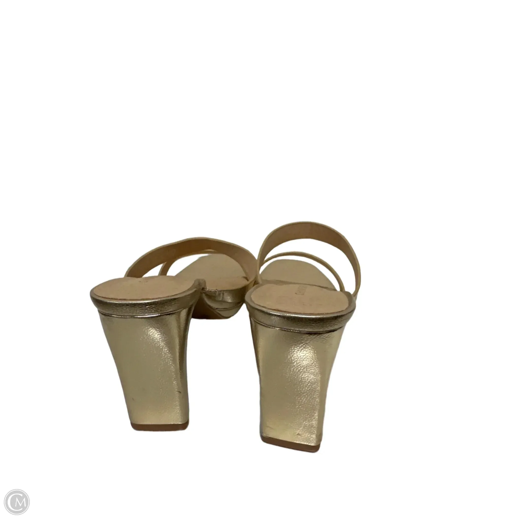 Sandals Heels Block By Chinese Laundry In Gold, Size: 9