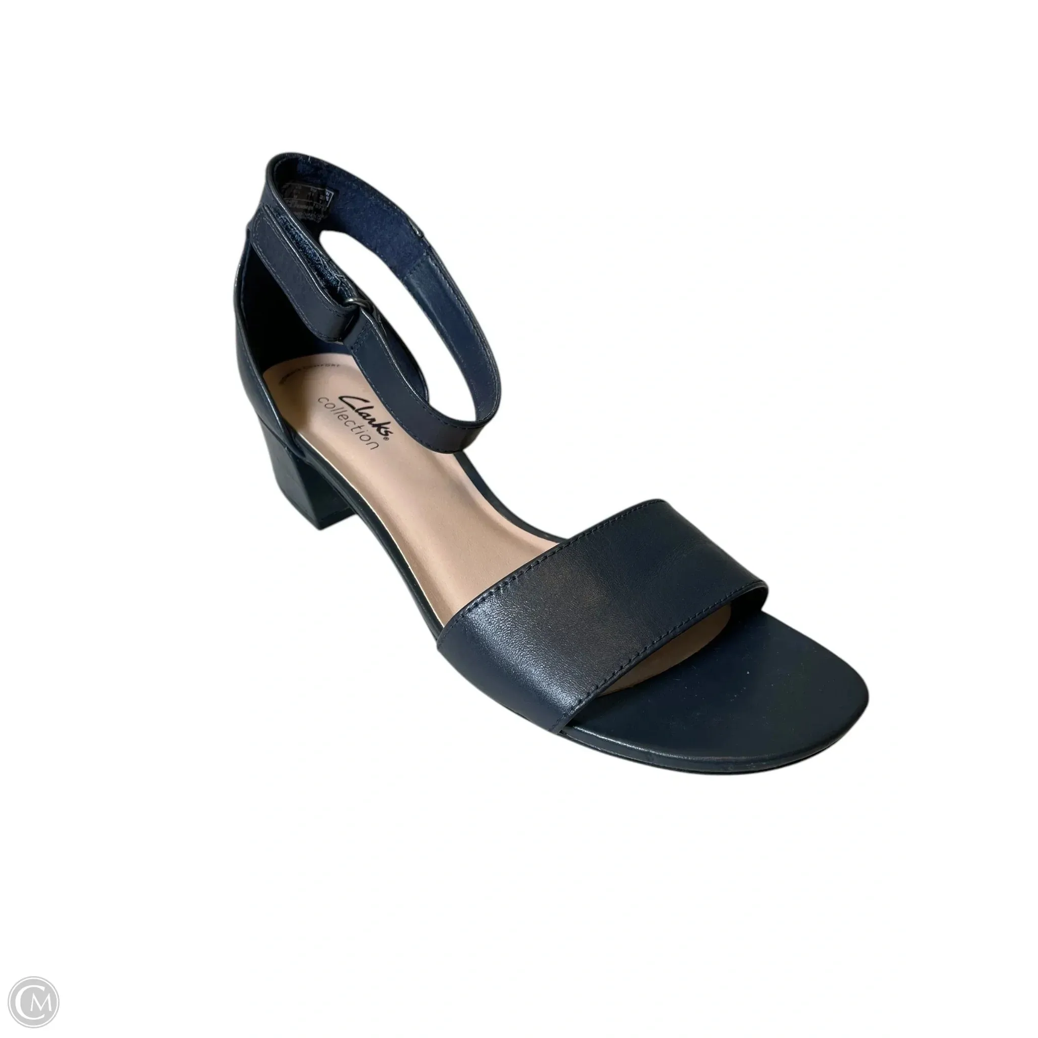 Sandals Heels Block By Clarks In Navy, Size: 9.5