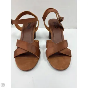 Sandals Heels Block By Clothes Mentor In Brown, Size: 9
