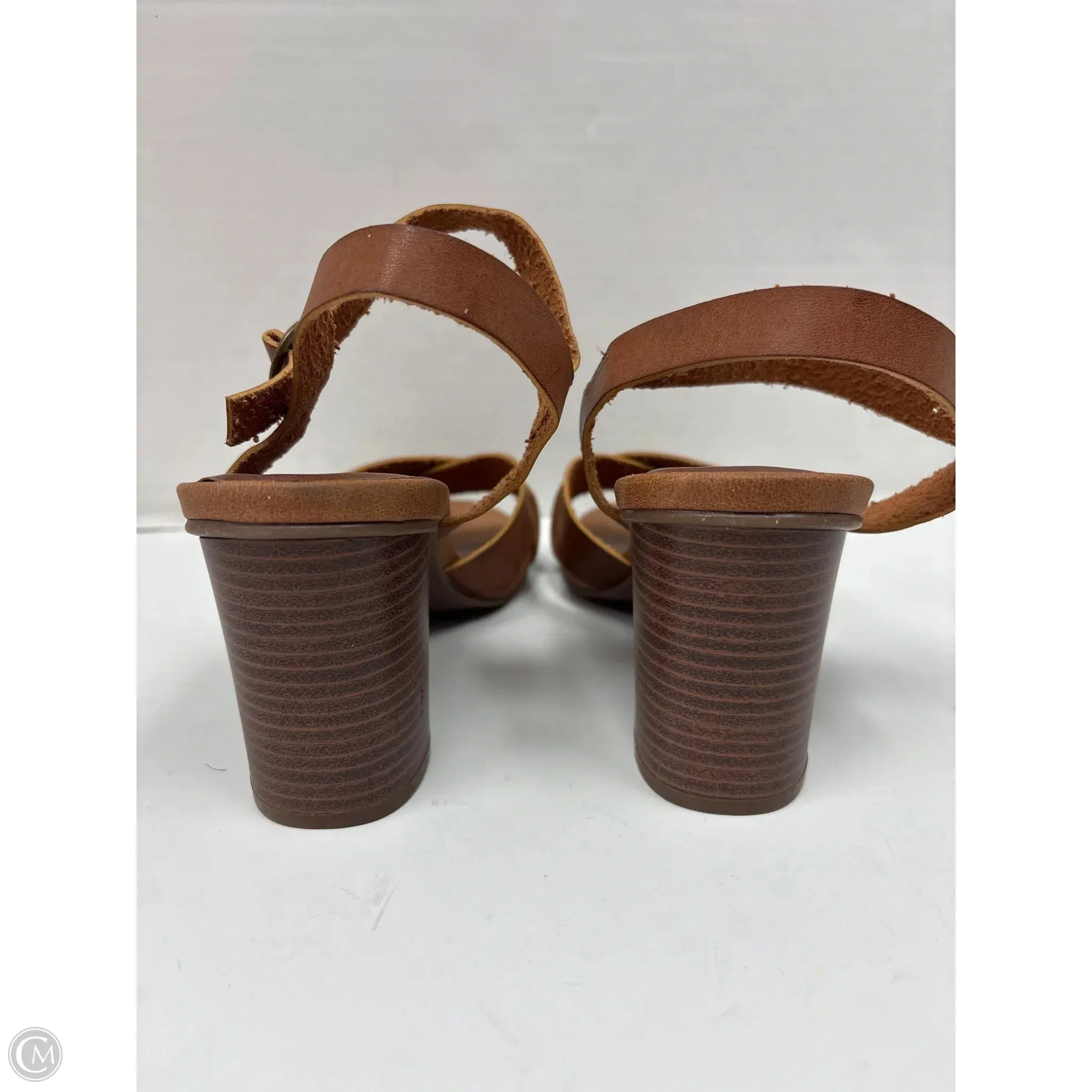 Sandals Heels Block By Clothes Mentor In Brown, Size: 9