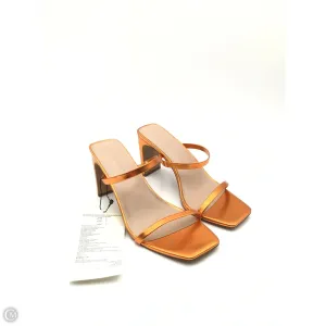 Sandals Heels Block By Clothes Mentor In Orange, Size: 9.5