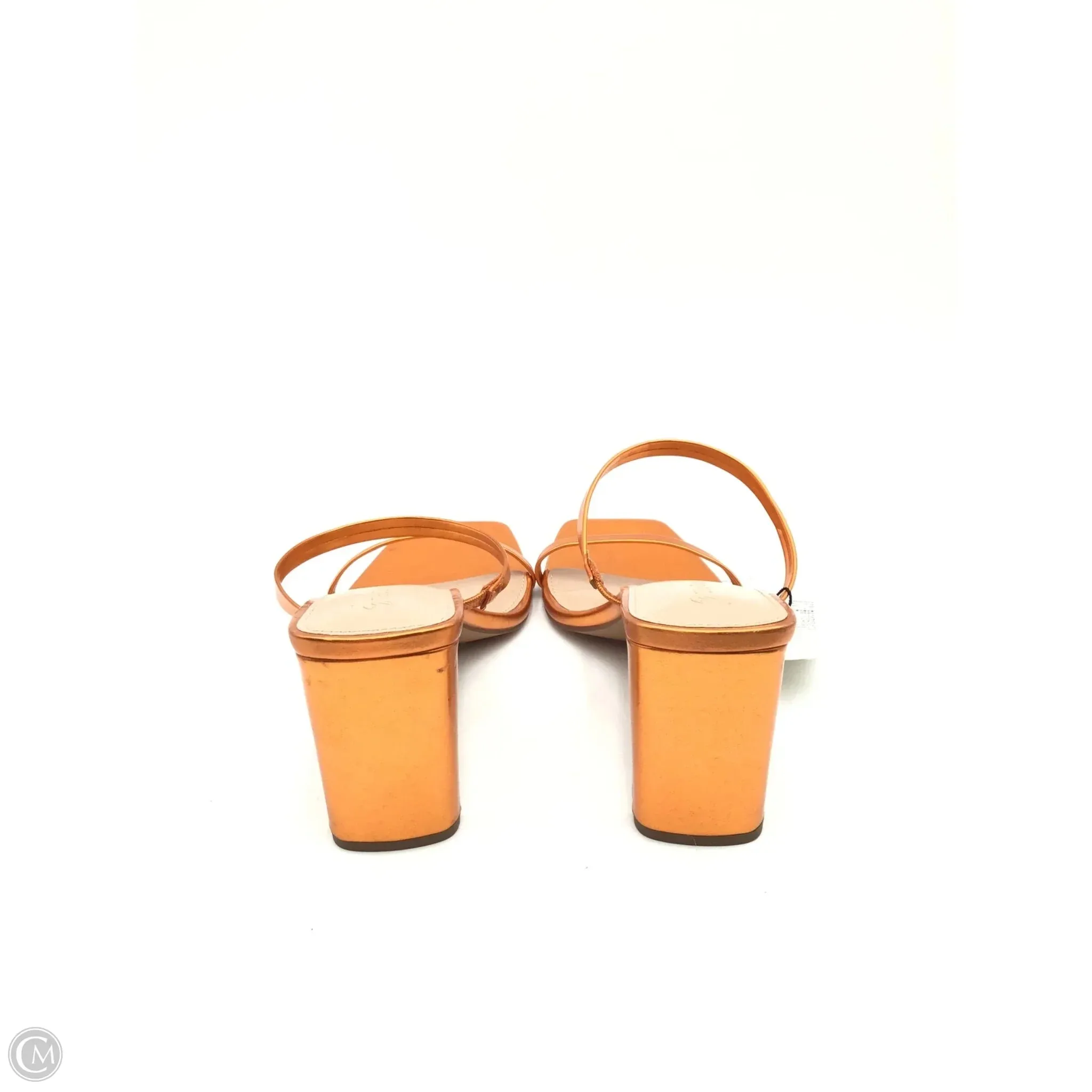Sandals Heels Block By Clothes Mentor In Orange, Size: 9.5
