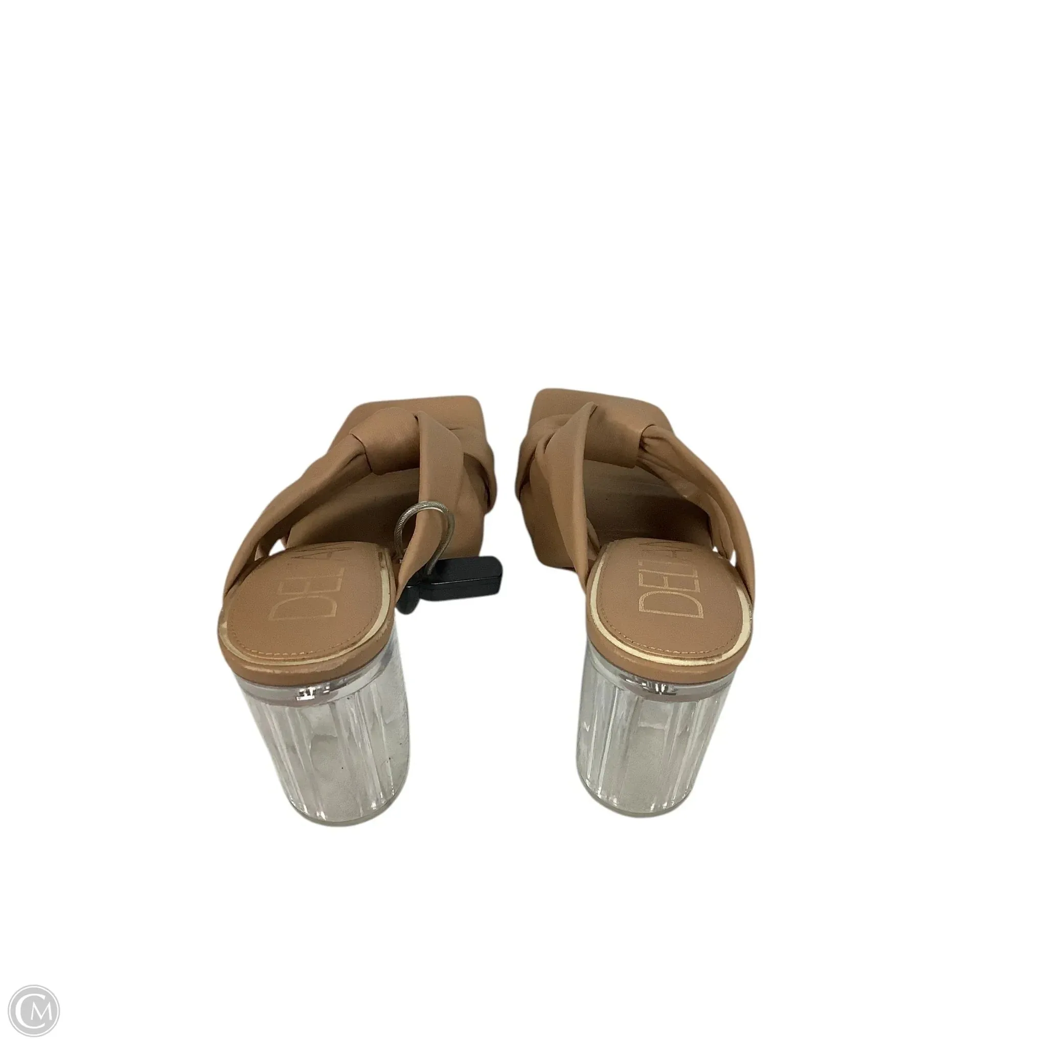 Sandals Heels Block By Clothes Mentor In Tan, Size: 9