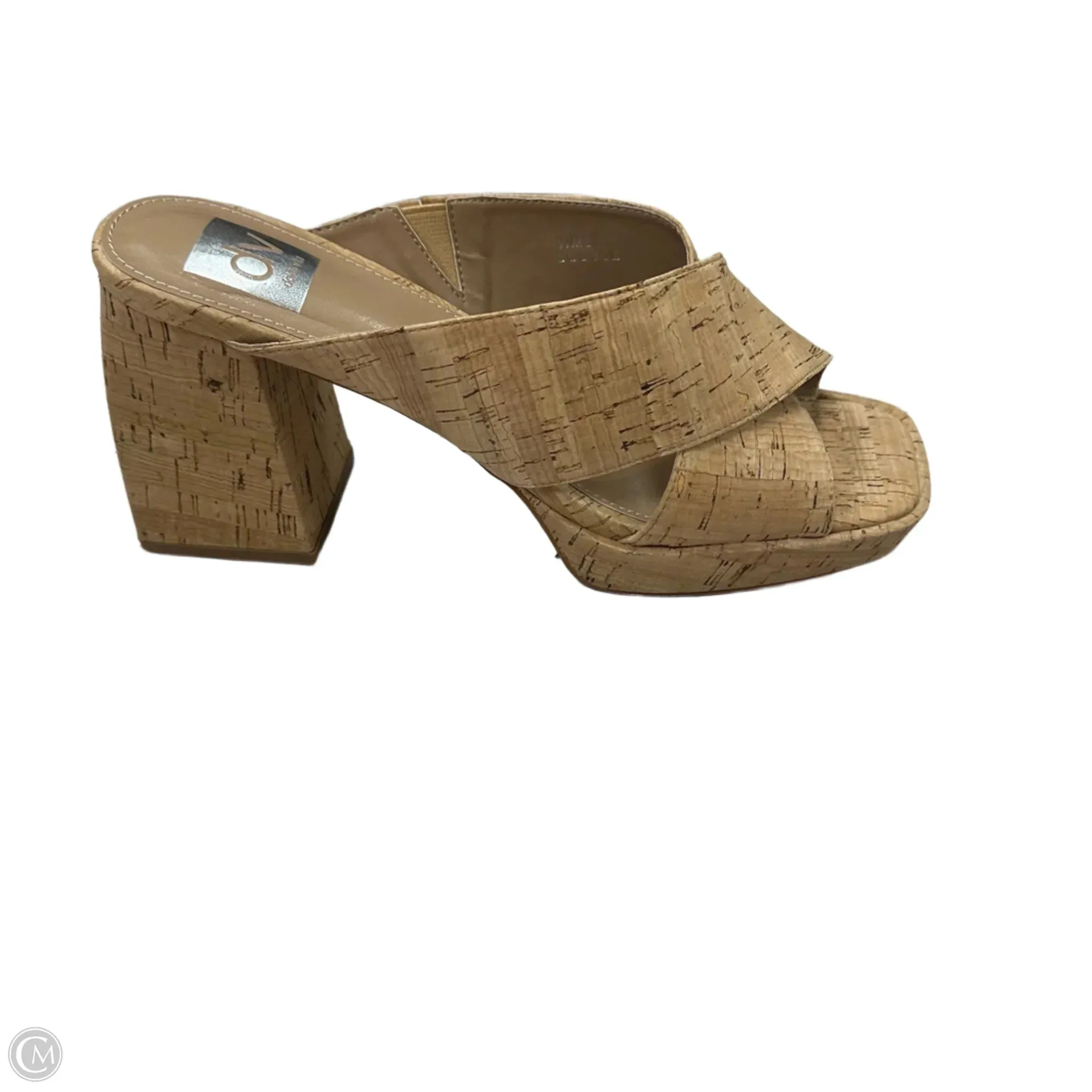 Sandals Heels Block By Dv In Tan, Size: 9