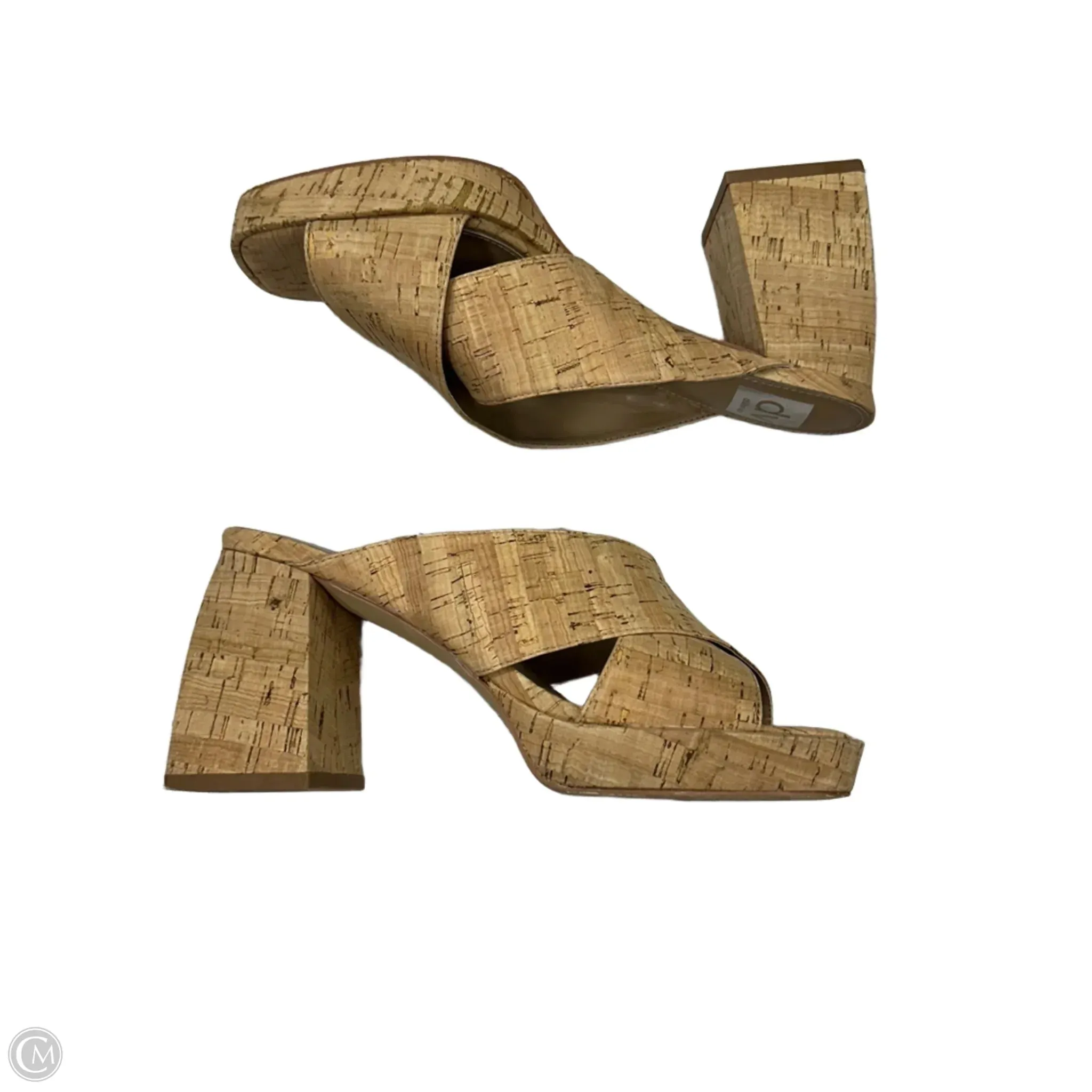 Sandals Heels Block By Dv In Tan, Size: 9