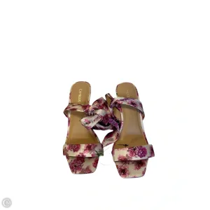 Sandals Heels Block By Express In Floral Print, Size: 8