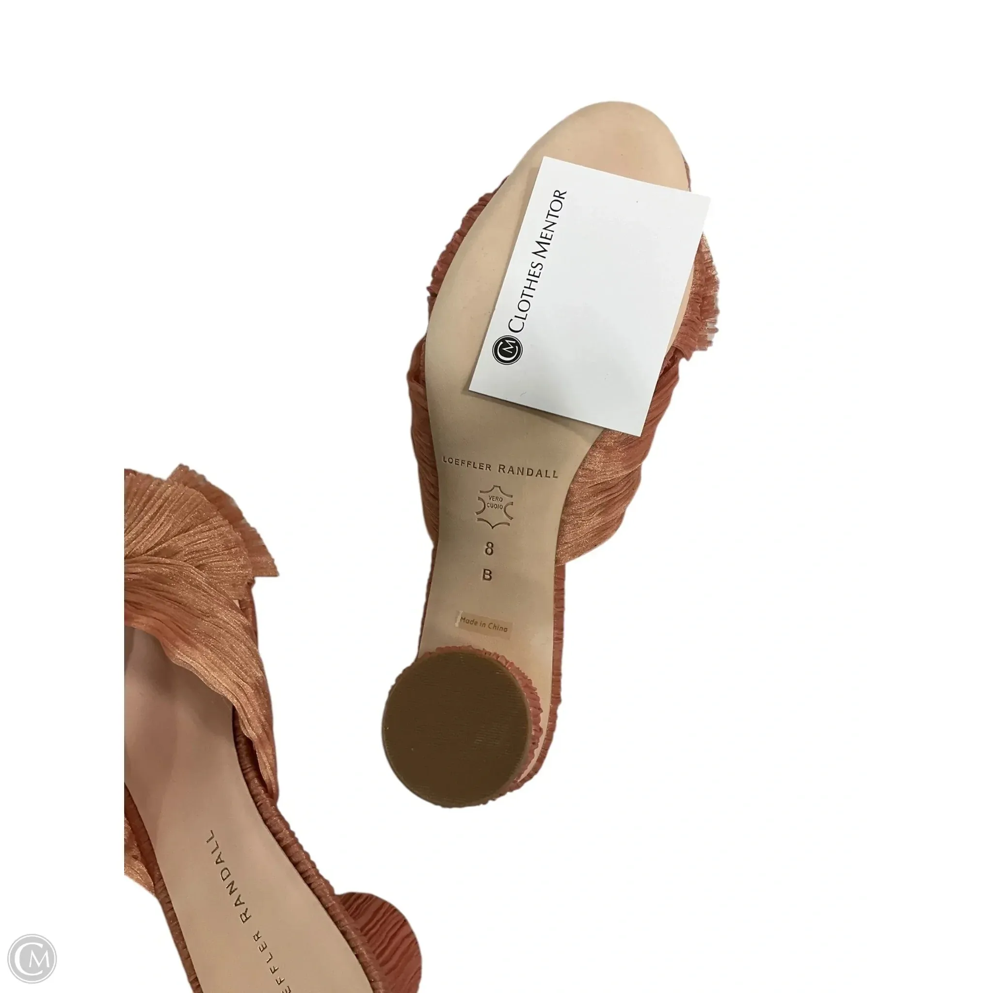 Sandals Heels Block By Loeffler Randall In Coral, Size: 8
