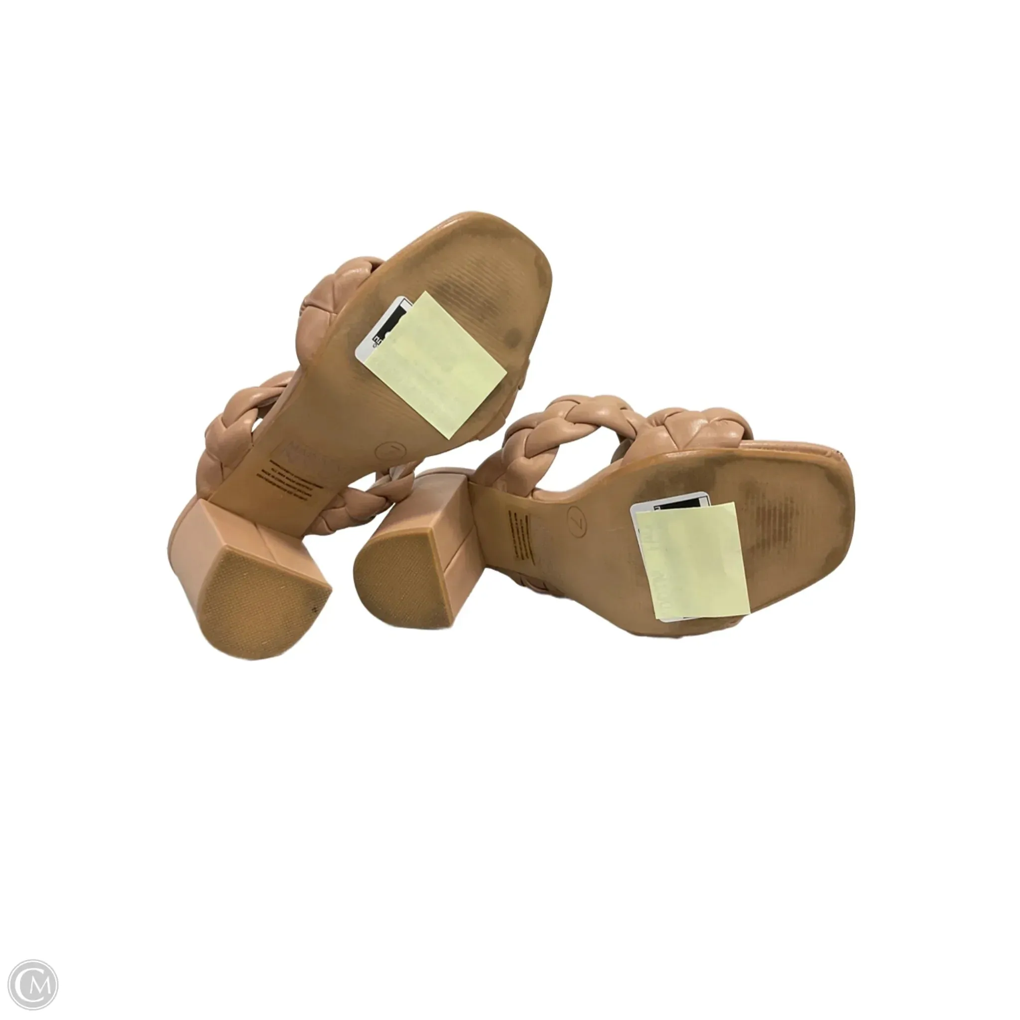 Sandals Heels Block By Madden Nyc In Tan, Size: 7