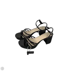 Sandals Heels Block By Mix No 6 In Black, Size: 7.5