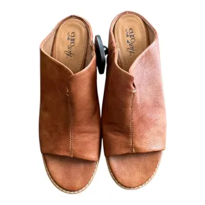 Sandals Heels Block By Sofft In Brown, Size:7.5
