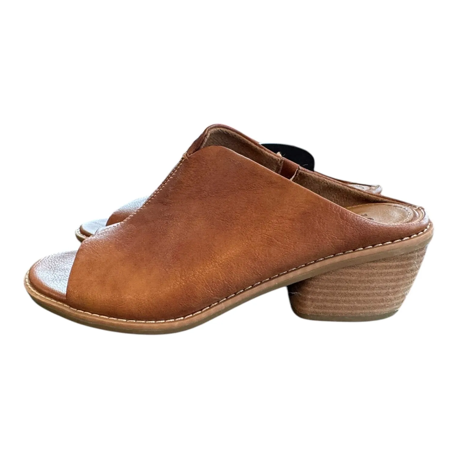 Sandals Heels Block By Sofft In Brown, Size:7.5