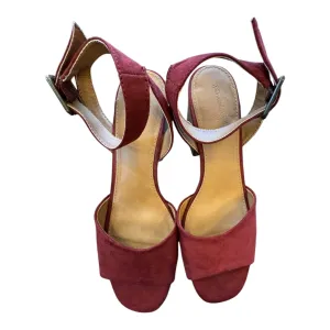 Sandals Heels Block By Universal Thread In Red, Size:7.5