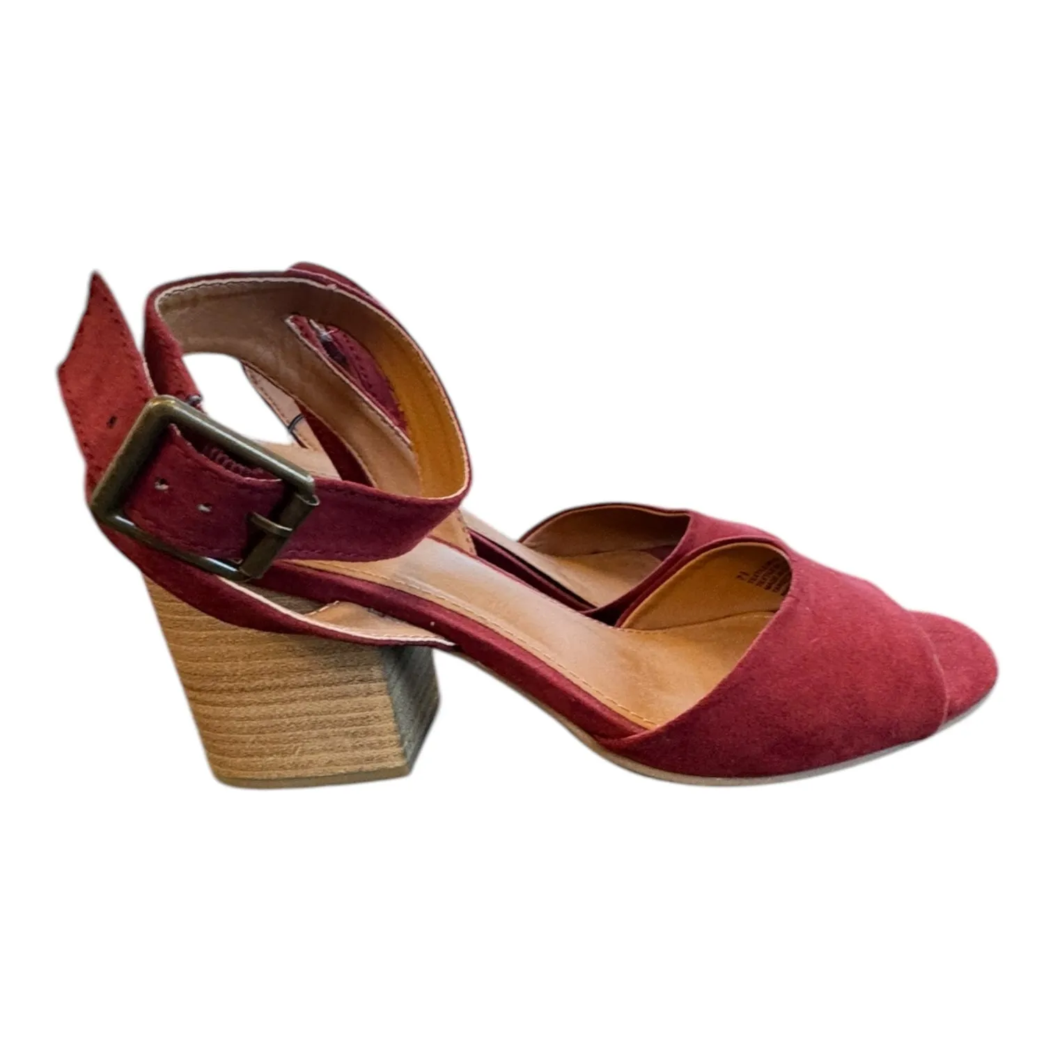 Sandals Heels Block By Universal Thread In Red, Size:7.5