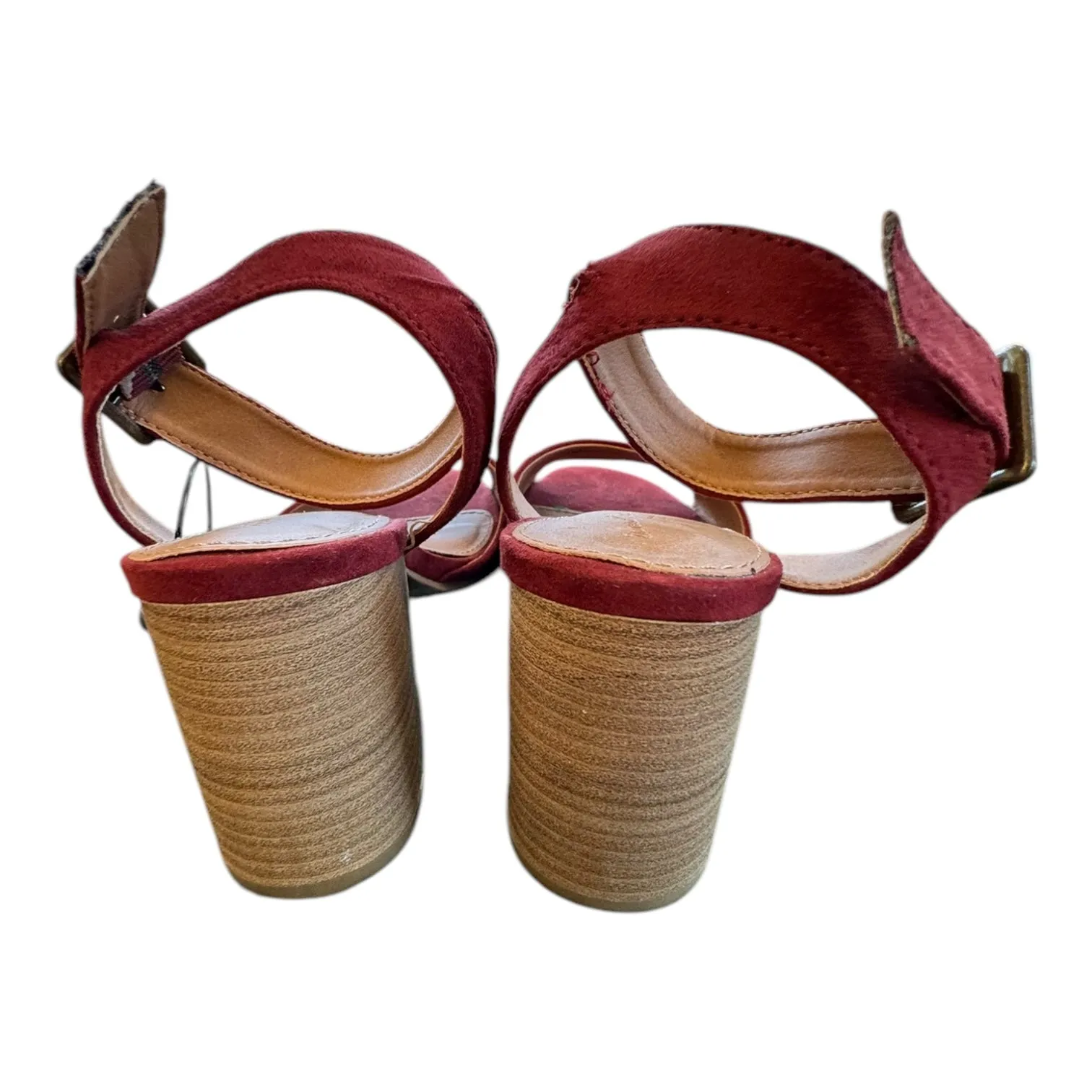 Sandals Heels Block By Universal Thread In Red, Size:7.5