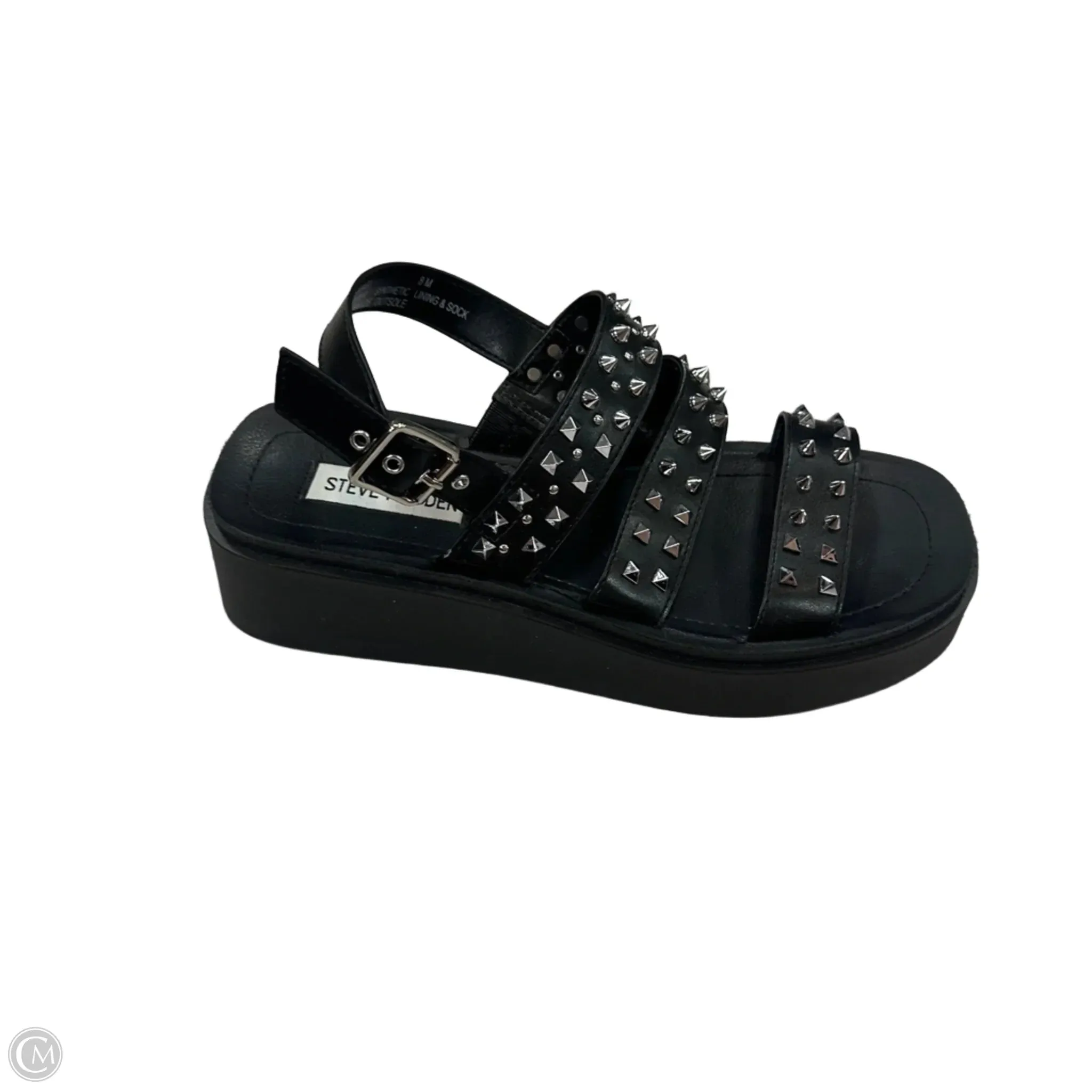Sandals Heels Platform By Steve Madden In Black, Size: 8