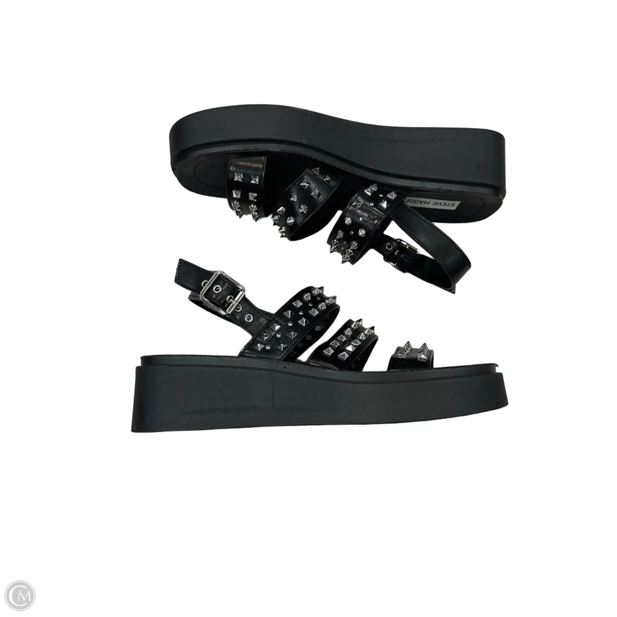 Sandals Heels Platform By Steve Madden In Black, Size: 8