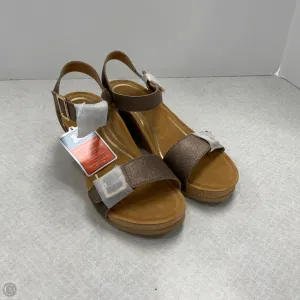 Sandals Heels Wedge By Aetrex In Brown, Size: 9.5