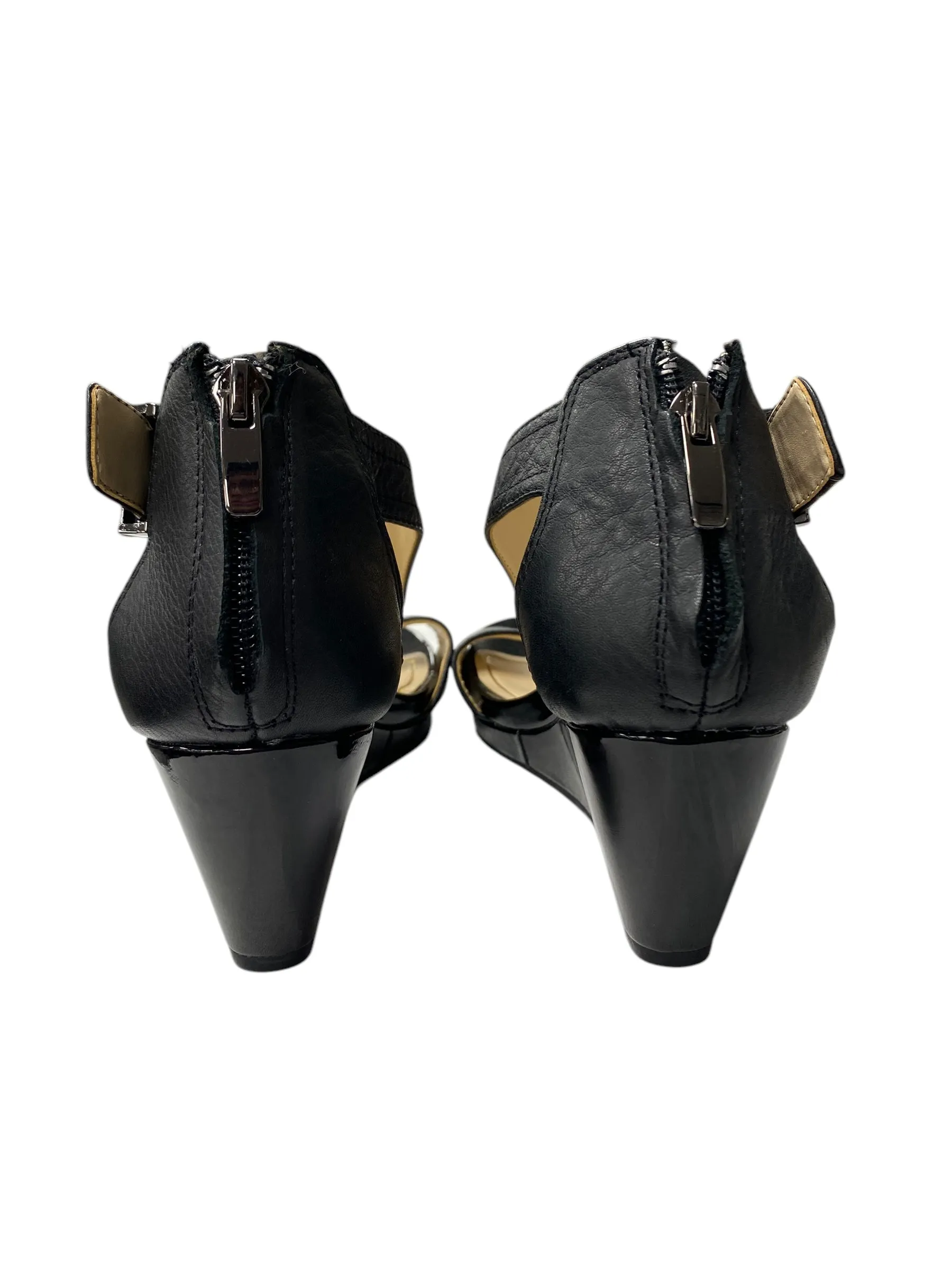 Sandals Heels Wedge By Alex Marie In Black, Size:6