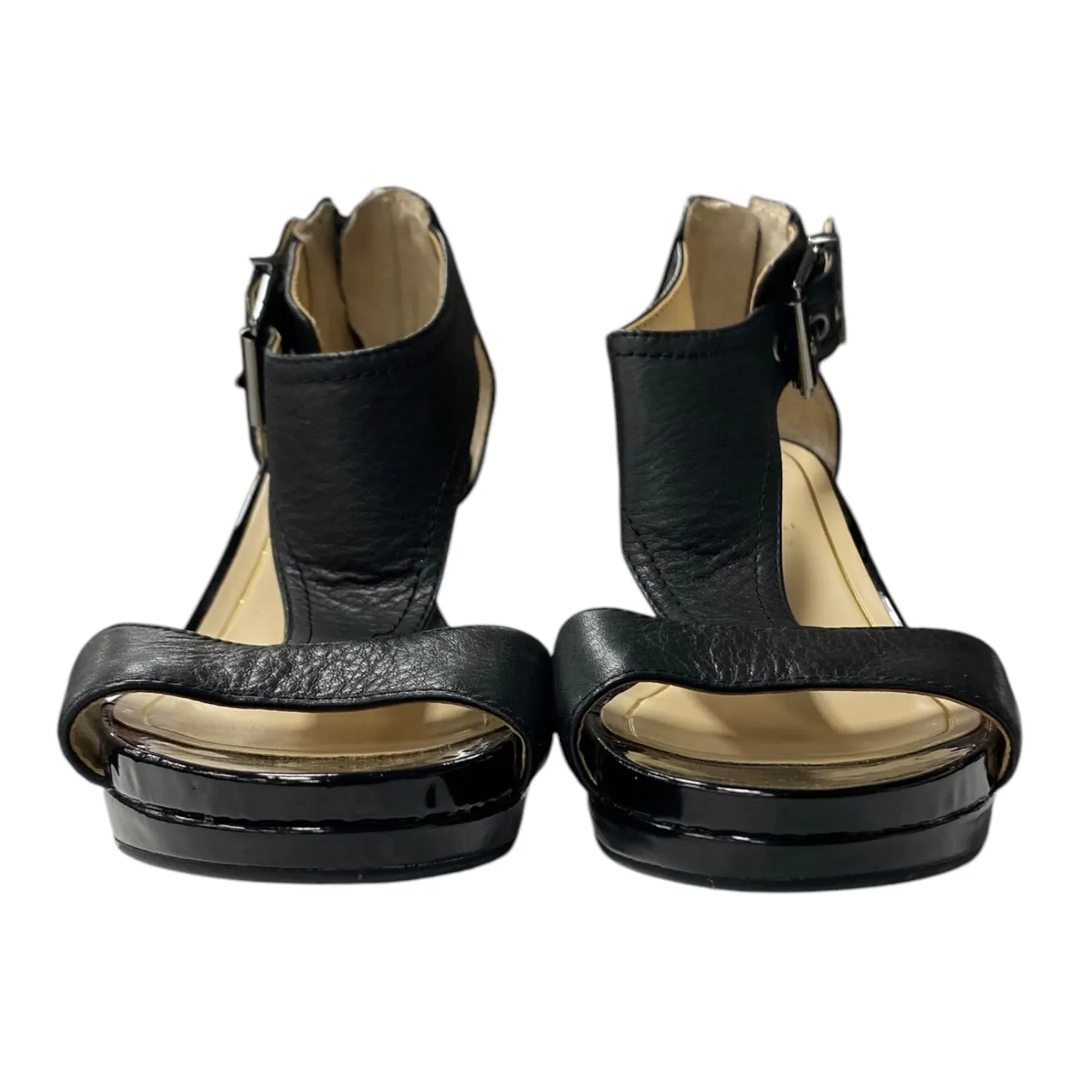 Sandals Heels Wedge By Alex Marie In Black, Size:6