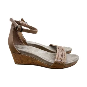Sandals Heels Wedge By Bass In Tan, Size:7