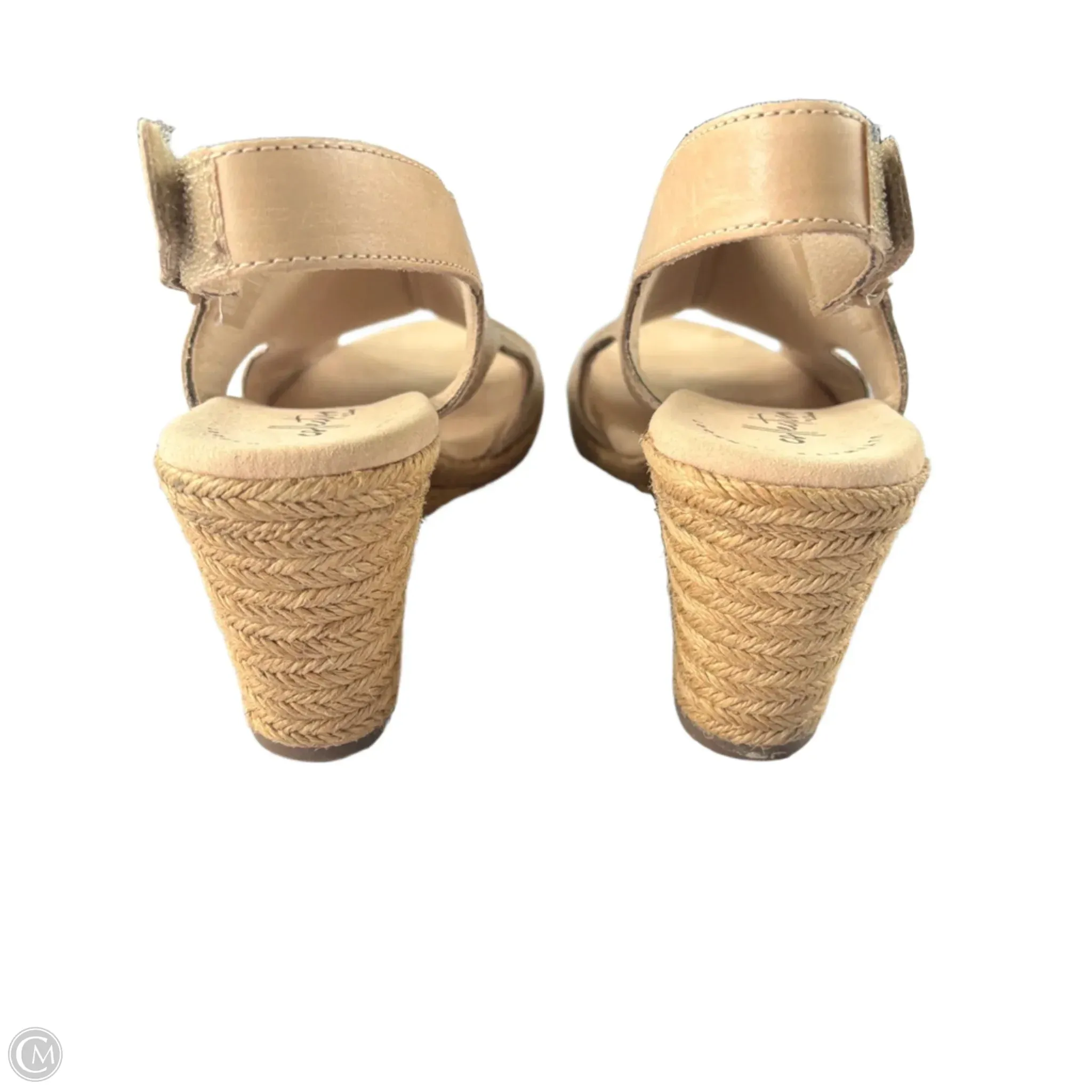 Sandals Heels Wedge By Clarks In Brown, Size: 9