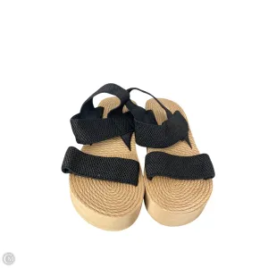 Sandals Heels Wedge By Clothes Mentor In Black, Size: 6